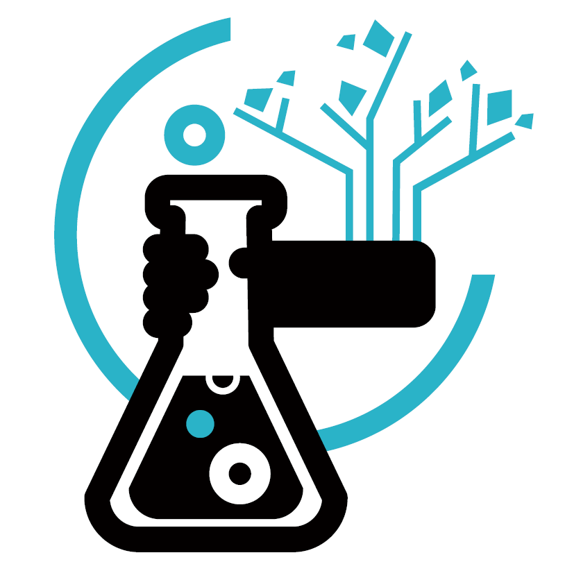 flacon de chimie tenu par une main sur fond du logo Conumm